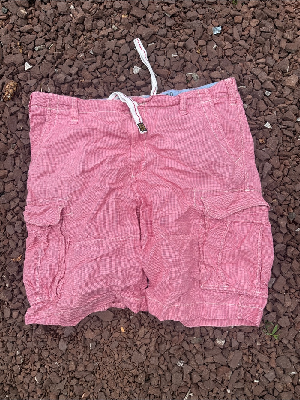 Nautica Men's Pink Cargo Shorts with zipper and  Drawstring